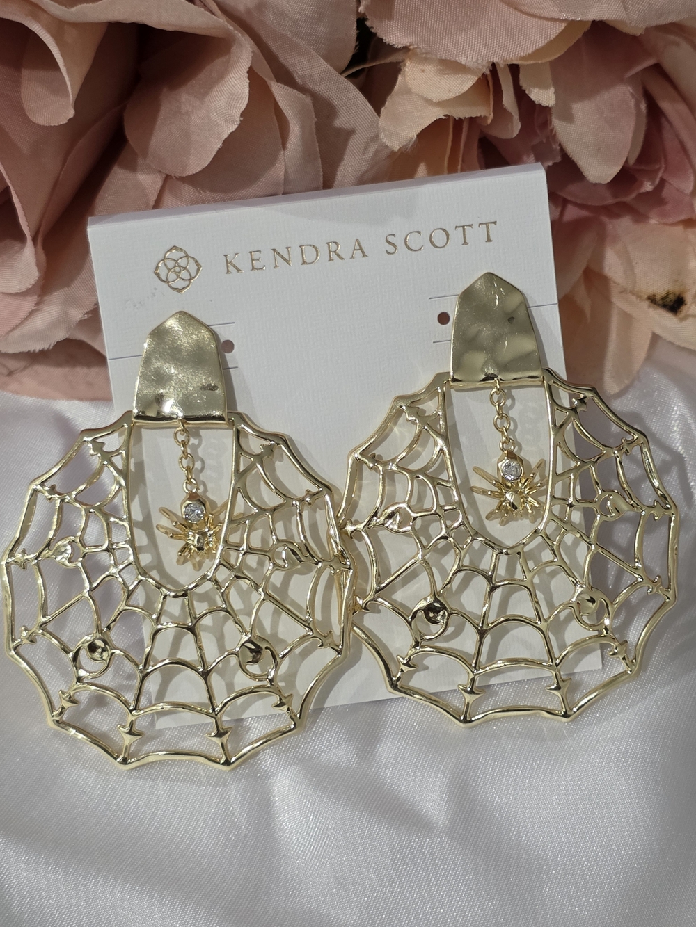 Kendra Scott Gold Spiderweb Statement Earrings - Gold